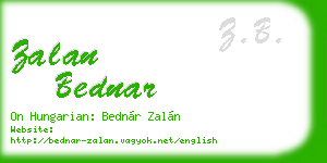 zalan bednar business card