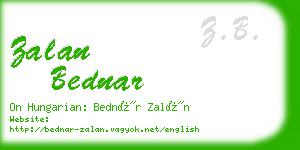 zalan bednar business card